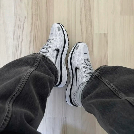Nike P-6000 White Metallic Silver Black
