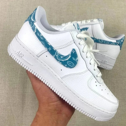 Nike Air Force 1 Low '07 Essential White Worn Blue Paisley