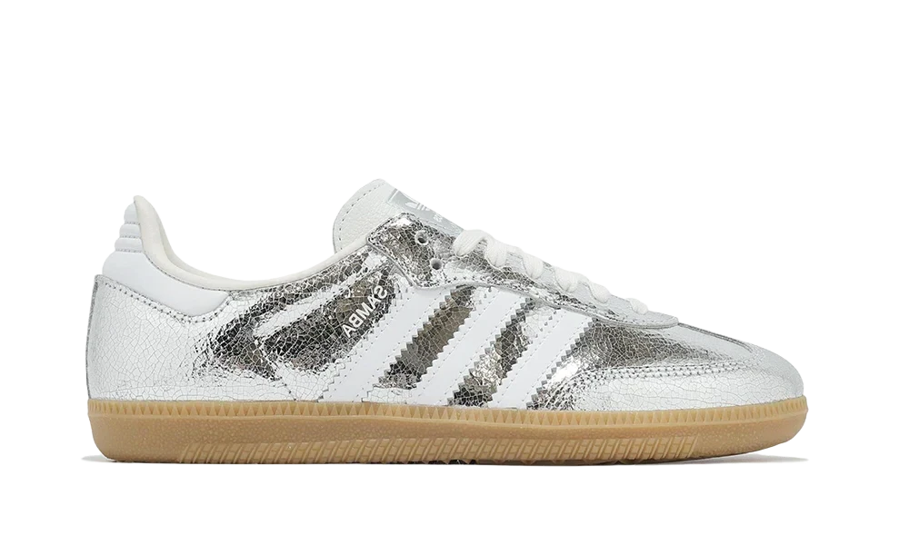 Adidas Samba OG Silver Metallic Cracked Leather
