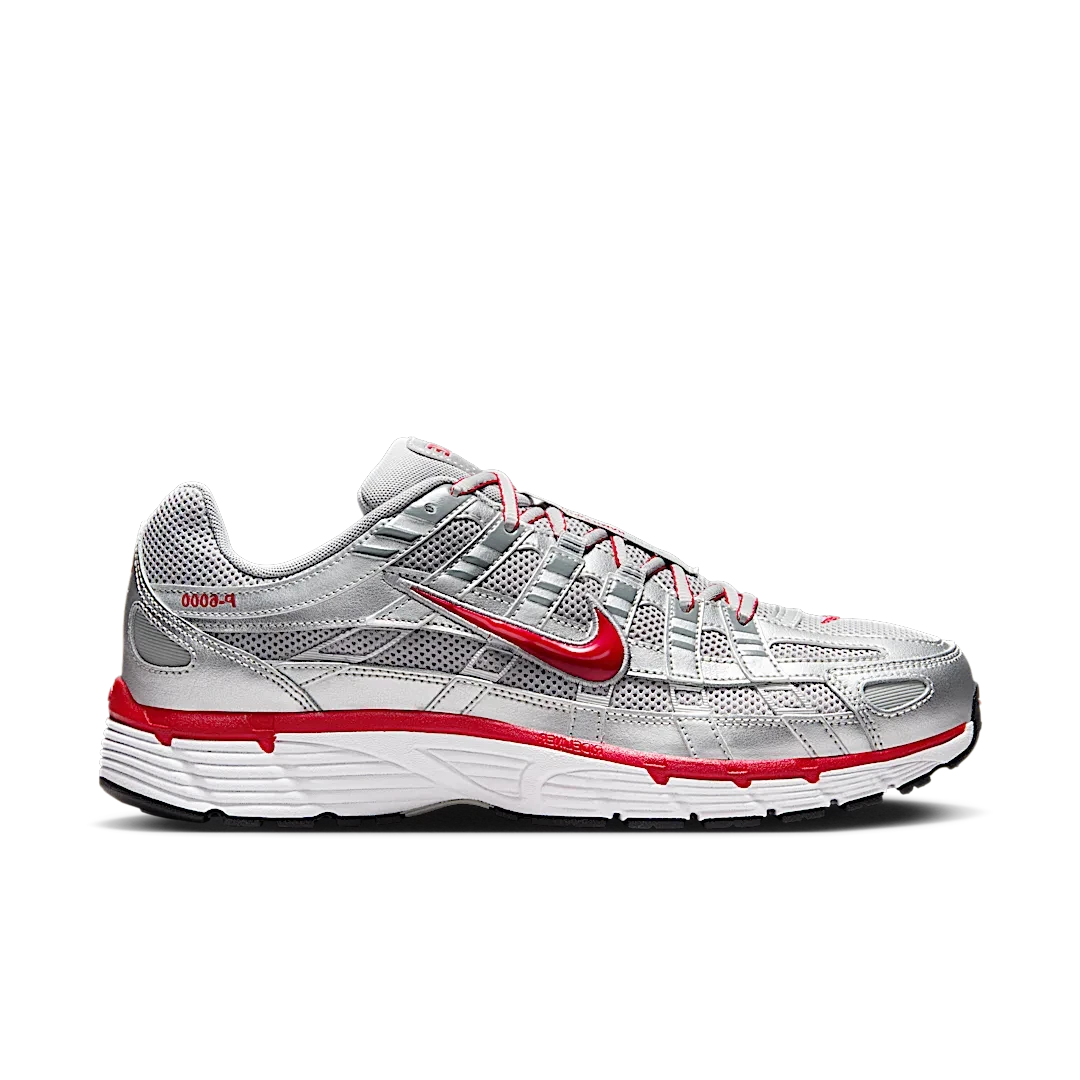 Nike P-6000 Metallic Silver Gym Red