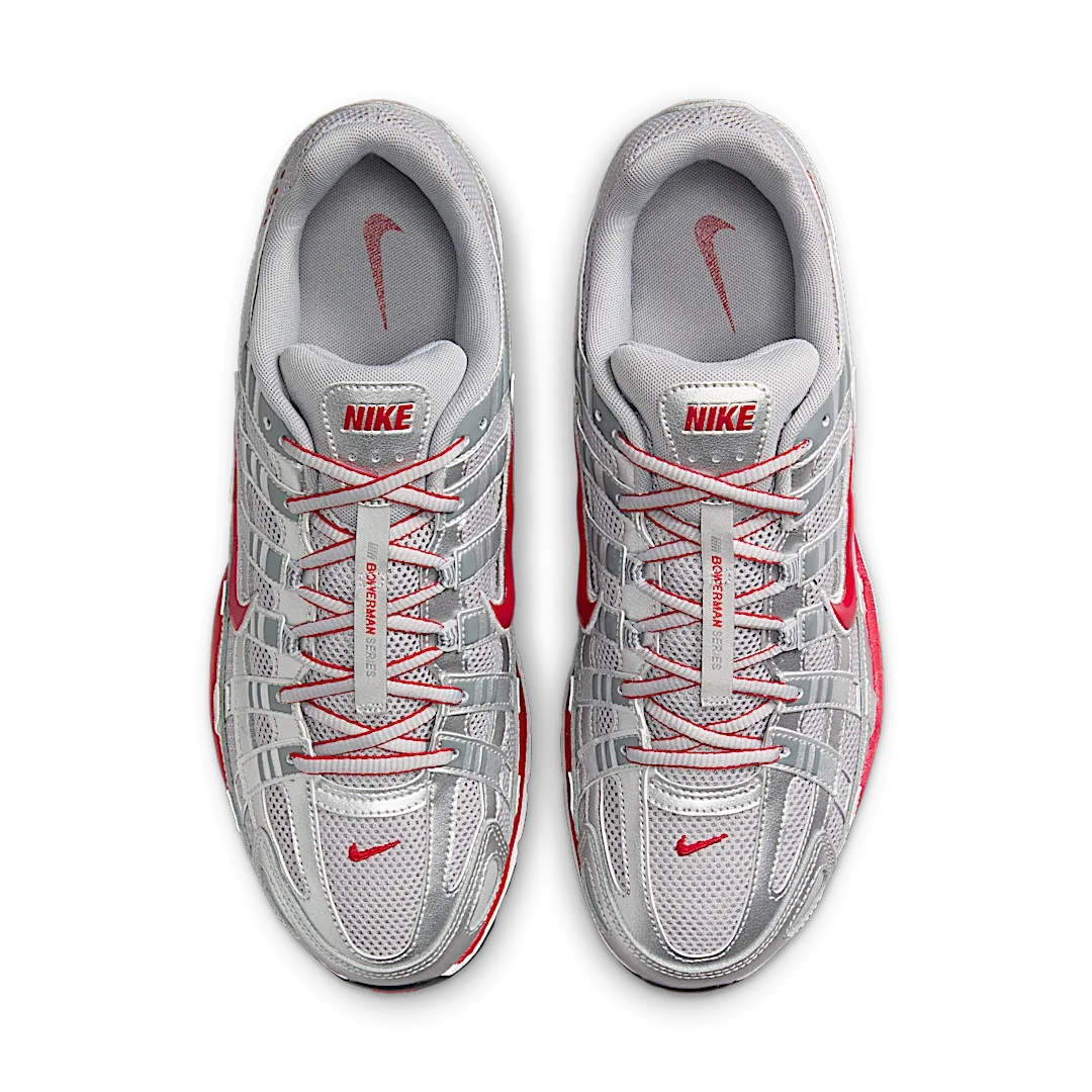 Nike P-6000 Metallic Silver Gym Red