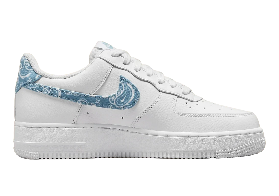 Nike Air Force 1 Low '07 Essential White Worn Blue Paisley