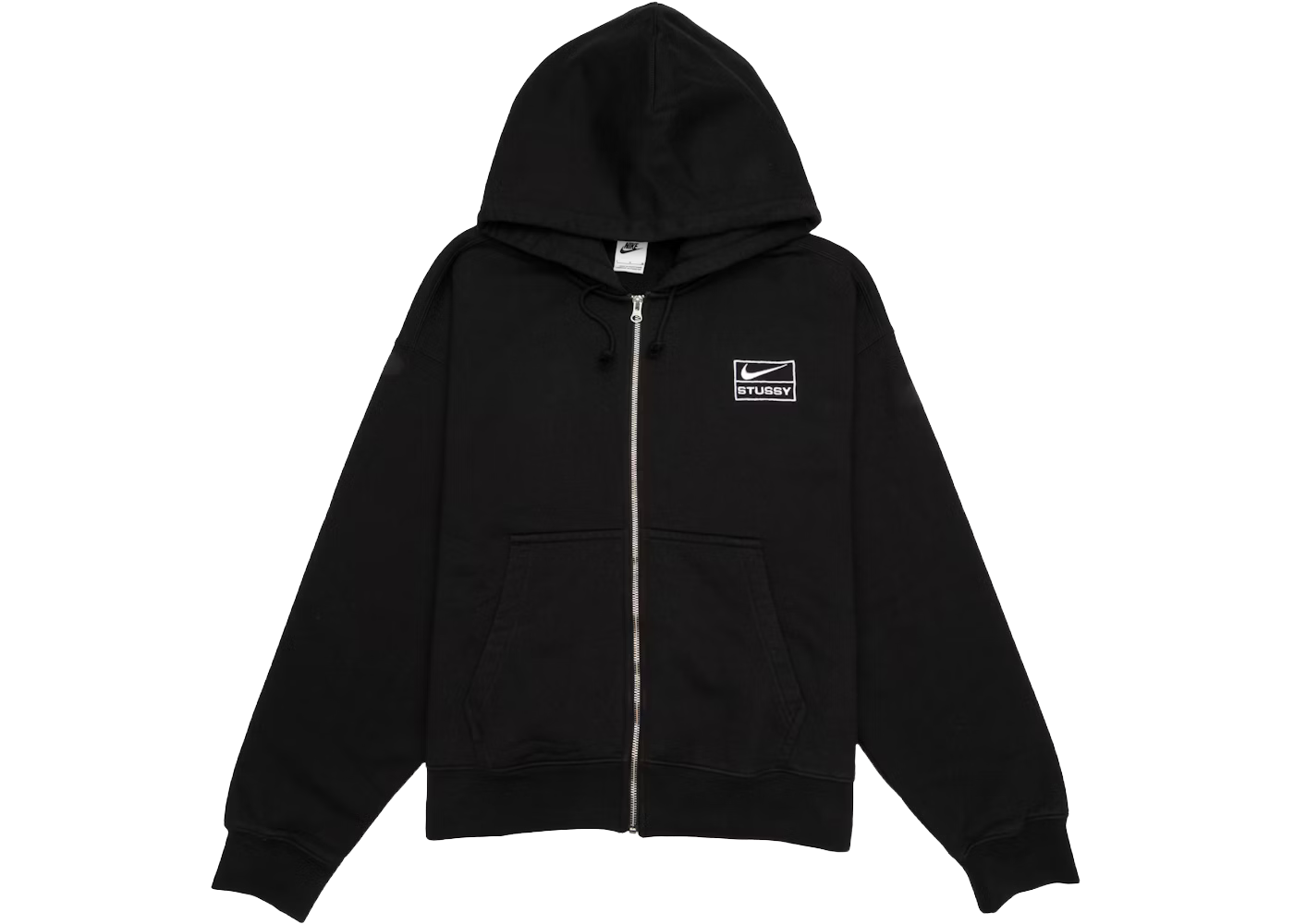 Stüssy x Nike Stone Washed Fleece Zip Hoodie Black