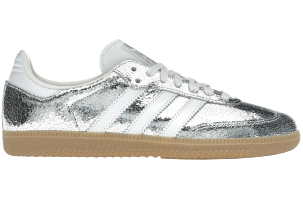 Adidas Samba OG Silver Metallic Cracked Leather